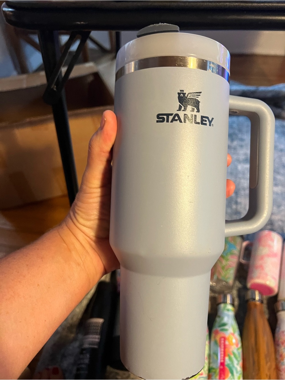 Stanley Matte Light Gray Travel Tumbler with Handle